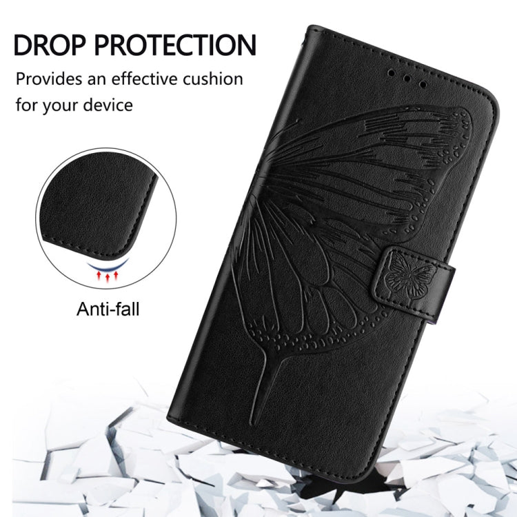 For Honor Magic6 Pro 5G Global Embossed Butterfly Leather Phone Case(Black) - Honor Cases by PMC Jewellery | Online Shopping South Africa | PMC Jewellery | Buy Now Pay Later Mobicred