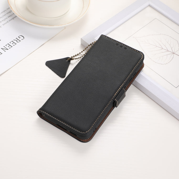 For Google Pixel 9 Side-Magnetic TJ Genuine Leather RFID Phone Case(Black) - Google Cases by PMC Jewellery | Online Shopping South Africa | PMC Jewellery | Buy Now Pay Later Mobicred