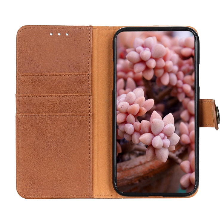 For Google Pixel 9 KHAZNEH Cowhide Texture Horizontal Flip Leather Phone Case(Brown) - Google Cases by PMC Jewellery | Online Shopping South Africa | PMC Jewellery | Buy Now Pay Later Mobicred