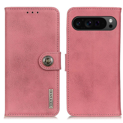 For Google Pixel 9 Pro KHAZNEH Cowhide Texture Horizontal Flip Leather Phone Case(Pink) - Google Cases by PMC Jewellery | Online Shopping South Africa | PMC Jewellery | Buy Now Pay Later Mobicred