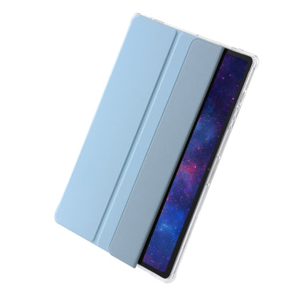 For Samsung Galaxy Tab S9 3-Fold Clear Acrylic Leather Tablet Case(Ice Blue) - Galaxy Tab S9 Cases by PMC Jewellery | Online Shopping South Africa | PMC Jewellery | Buy Now Pay Later Mobicred