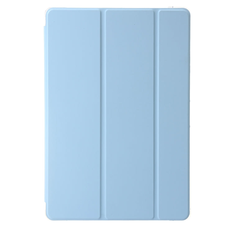 For Samsung Galaxy Tab S9+ 3-Fold Clear Acrylic Leather Tablet Case(Ice Blue) - Galaxy Tab S9+ Cases by PMC Jewellery | Online Shopping South Africa | PMC Jewellery | Buy Now Pay Later Mobicred