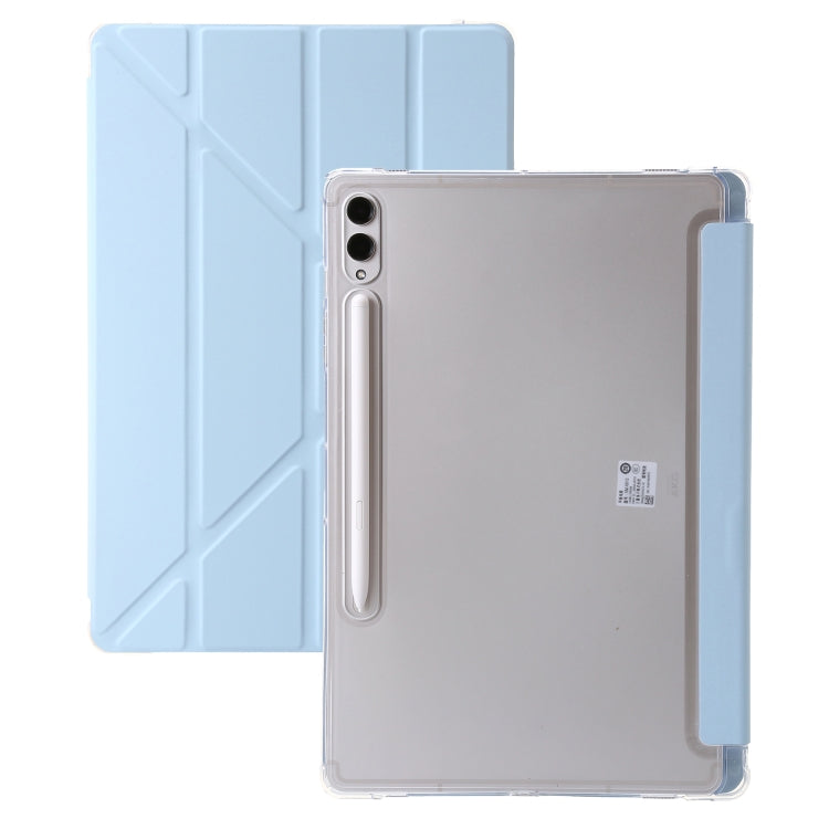 For Samsung Galaxy Tab S9 FE Clear Acrylic Deformation Leather Tablet Case(Ice Blue) - Galaxy Tab S9 FE by PMC TechLife | Online Shopping South Africa | PMC TechLife