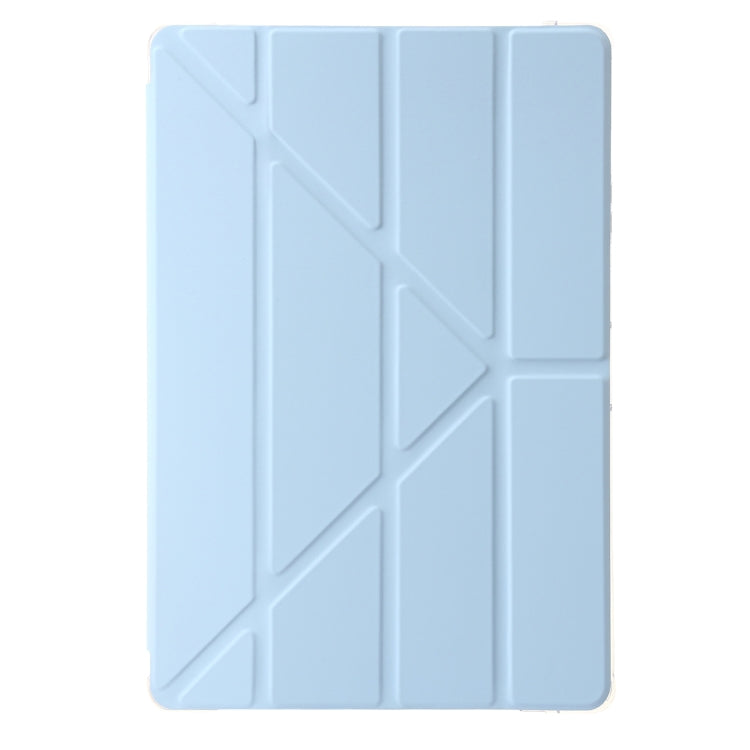 For Samsung Galaxy Tab S9 FE Clear Acrylic Deformation Leather Tablet Case(Ice Blue) - Galaxy Tab S9 FE by PMC TechLife | Online Shopping South Africa | PMC TechLife