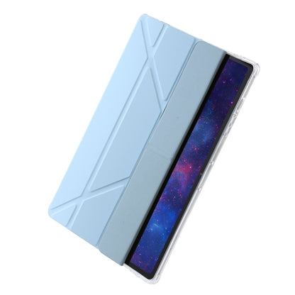 For Samsung Galaxy Tab S9 FE Clear Acrylic Deformation Leather Tablet Case(Ice Blue) - Galaxy Tab S9 FE by PMC Jewellery | Online Shopping South Africa | PMC Jewellery