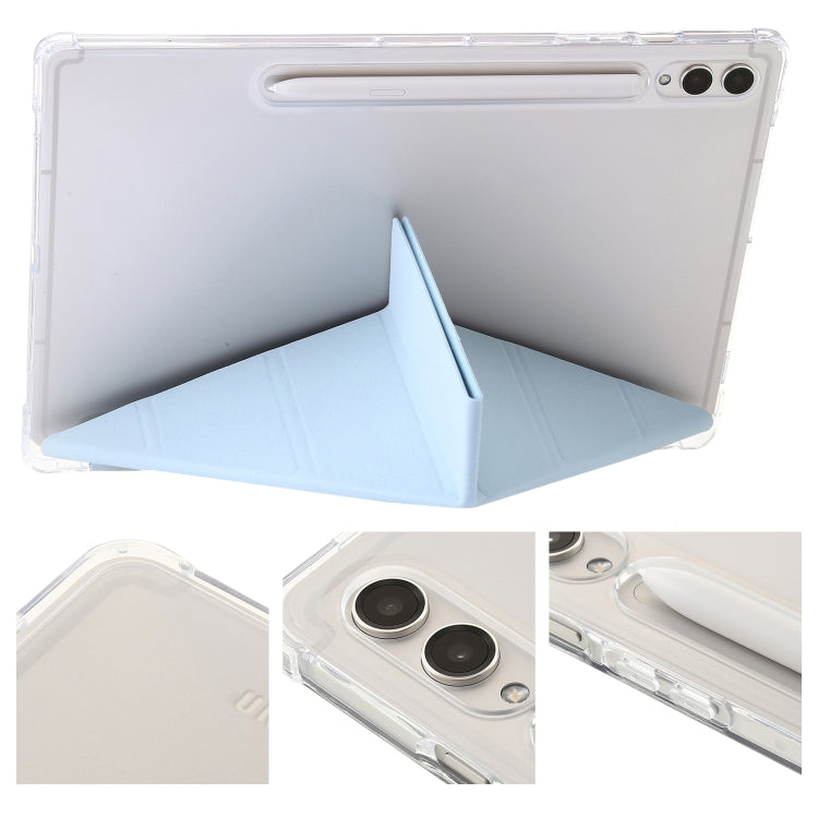For Samsung Galaxy Tab S9 FE Clear Acrylic Deformation Leather Tablet Case(Ice Blue) - Galaxy Tab S9 FE by PMC TechLife | Online Shopping South Africa | PMC TechLife
