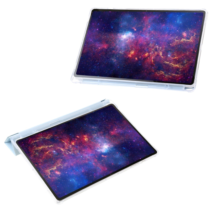 For Samsung Galaxy Tab S9 FE Clear Acrylic Deformation Leather Tablet Case(Ice Blue) - Galaxy Tab S9 FE by PMC TechLife | Online Shopping South Africa | PMC TechLife
