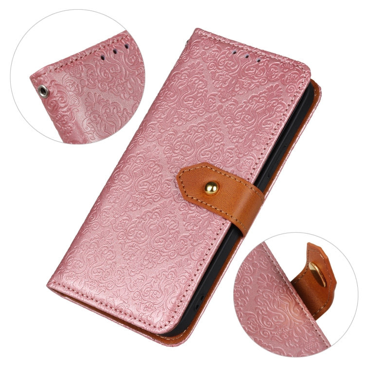 For Google Pixel 9 European Floral Embossed Leather Phone Case(Pink) - Google Cases by PMC Jewellery | Online Shopping South Africa | PMC Jewellery | Buy Now Pay Later Mobicred