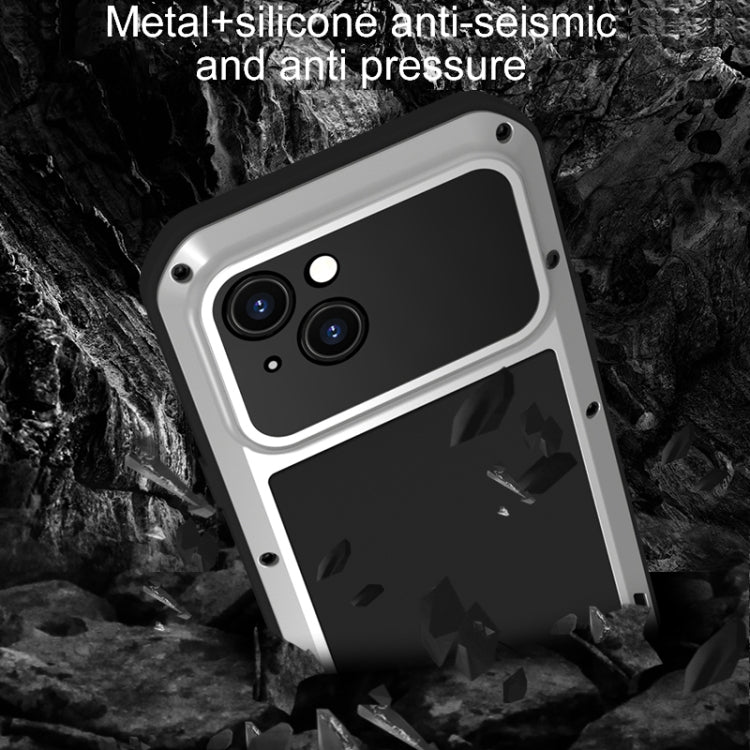 For iPhone 15 LOVE MEI Metal Shockproof Life Waterproof Dustproof Phone Case(Black) - free shipping - PMC TechLife - Order now!