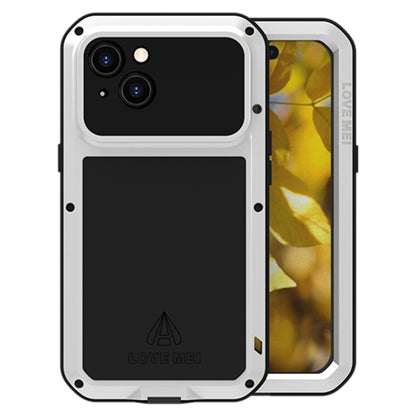 For iPhone 15 LOVE MEI Metal Shockproof Life Waterproof Dustproof Phone Case(Silver) - iPhone 15 Cases by LOVE MEI | Online Shopping South Africa | PMC Jewellery