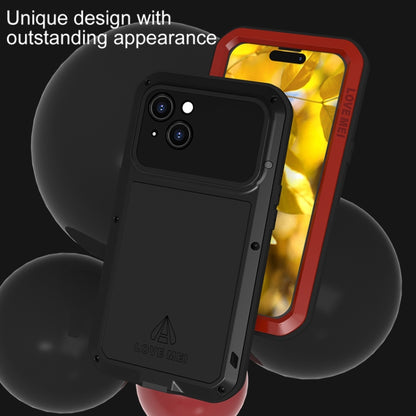 For iPhone 15 LOVE MEI Metal Shockproof Life Waterproof Dustproof Phone Case(Red) - iPhone 15 Cases by LOVE MEI | Online Shopping South Africa | PMC Jewellery