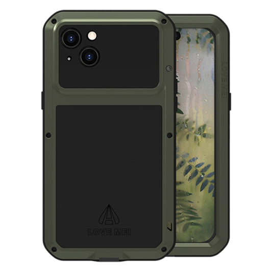 For iPhone 15 Plus LOVE MEI Metal Shockproof Life Waterproof Dustproof Phone Case(Army Green) - iPhone 15 Plus Cases by LOVE MEI | Online Shopping South Africa | PMC Jewellery