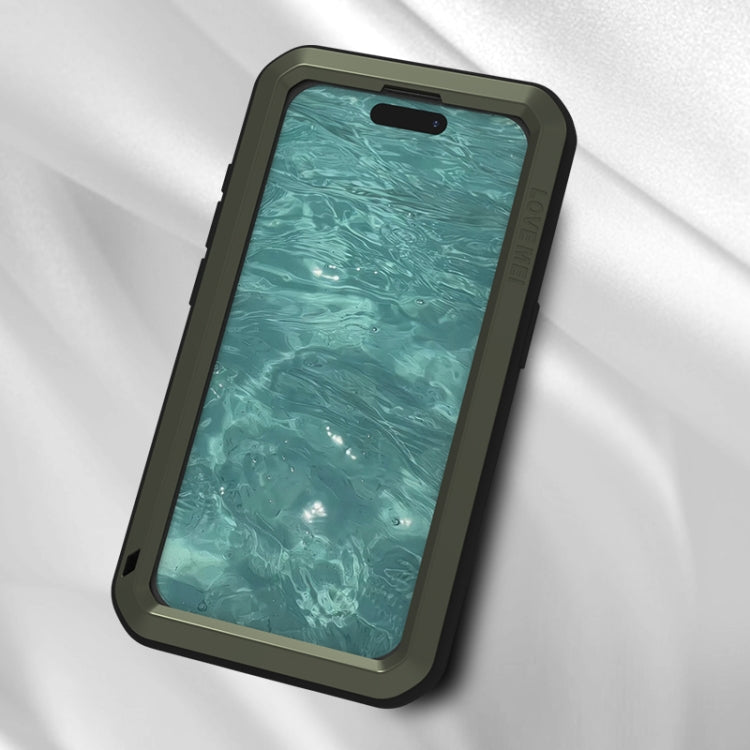 For iPhone 15 Pro LOVE MEI Metal Shockproof Life Waterproof Dustproof Phone Case(Silver) - iPhone 15 Pro Cases by LOVE MEI | Online Shopping South Africa | PMC TechLife | Buy Now Pay Later Mobicred