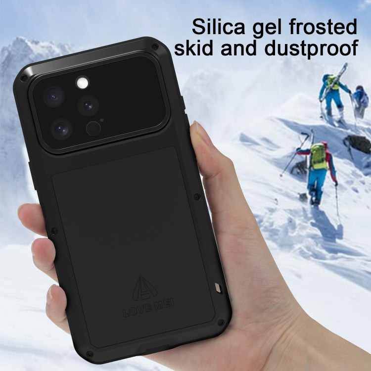 For iPhone 16 Pro LOVE MEI Metal Shockproof Life Waterproof Dustproof Phone Case(Silver) - free shipping - PMC Jewellery - Order now!