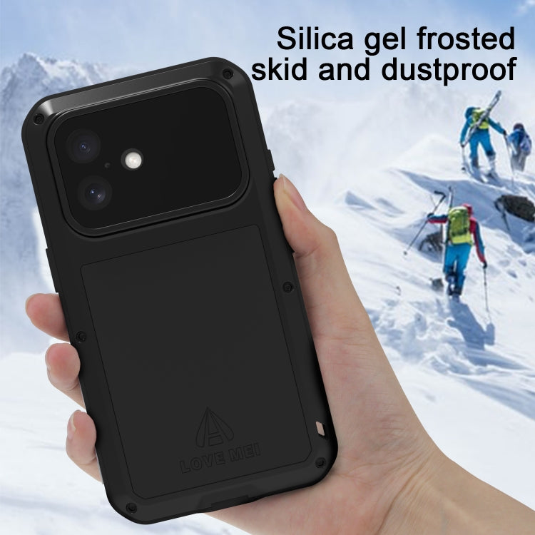For iPhone 16 LOVE MEI Metal Shockproof Life Waterproof Dustproof Phone Case(Army Green) - free shipping - PMC Jewellery - Order now!