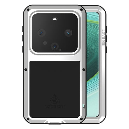 For Huawei Mate 60 Pro / 60 Pro+ LOVE MEI Metal Shockproof Life Waterproof Dustproof Phone Case(Silver) - Huawei Cases by LOVE MEI | Online Shopping South Africa | PMC Jewellery