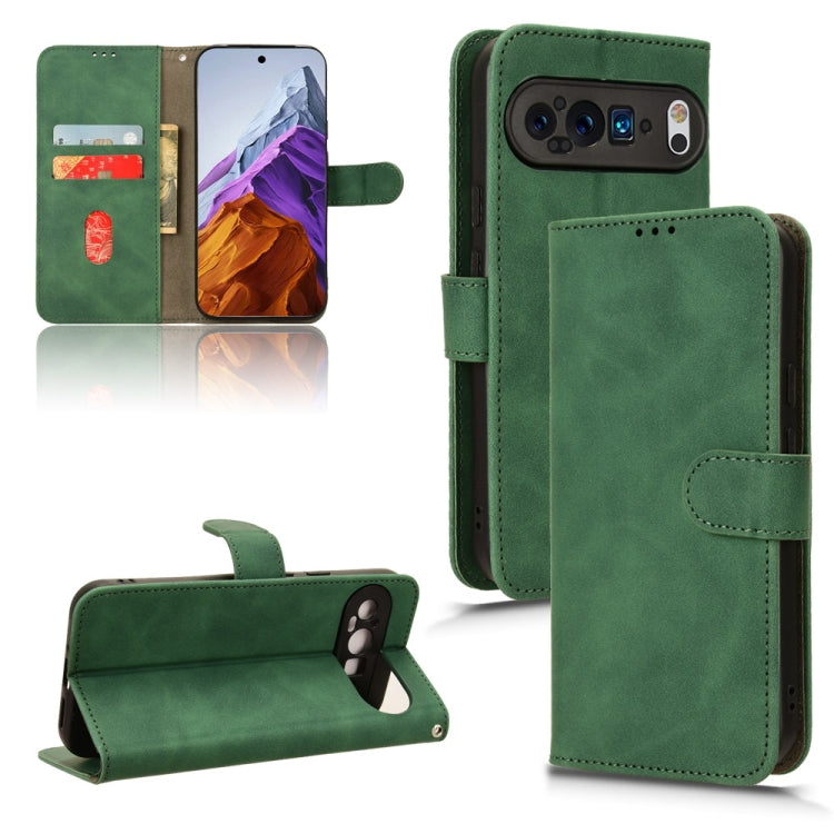 For Google Pixel 9 Pro Skin Feel Magnetic Flip Leather Phone Case(Green) - Google Cases by PMC Jewellery | Online Shopping South Africa | PMC Jewellery | Buy Now Pay Later Mobicred