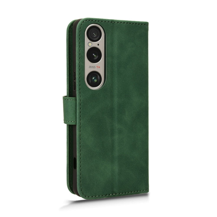 For Sony Xperia 1 VI 2024 Skin Feel Magnetic Flip Leather Phone Case(Green) - Sony Cases by PMC Jewellery | Online Shopping South Africa | PMC Jewellery | Buy Now Pay Later Mobicred