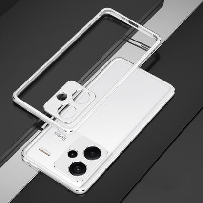 For Xiaomi Redmi Note 13 Pro+ Aurora Series Lens Protector + Metal Frame Phone Case(Silver) - Note 13 Pro+ Cases by PMC Jewellery | Online Shopping South Africa | PMC Jewellery | Buy Now Pay Later Mobicred