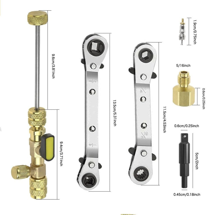 15pcs / Set Air Conditioning Valve Core Disassembly Tool with Rrepair Wrench & Valve Core - Air Conditioning System by PMC Jewellery | Online Shopping South Africa | PMC Jewellery | Buy Now Pay Later Mobicred