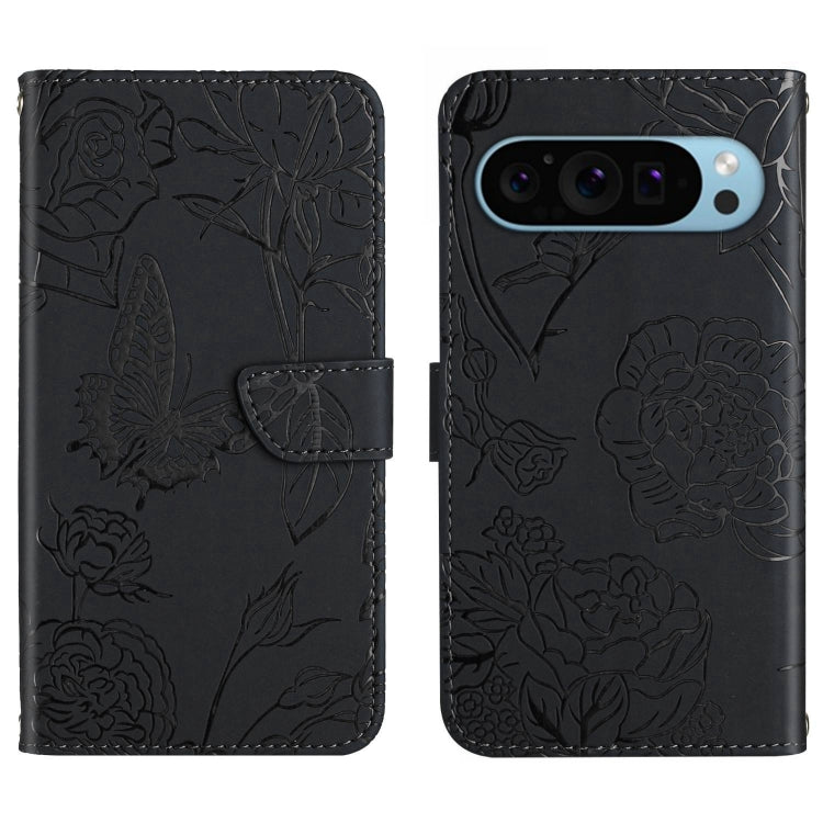 For Google Pixel 9 Pro Skin Feel Butterfly Embossed Flip Leather Phone Case(Black) - Google Cases by PMC Jewellery | Online Shopping South Africa | PMC Jewellery | Buy Now Pay Later Mobicred