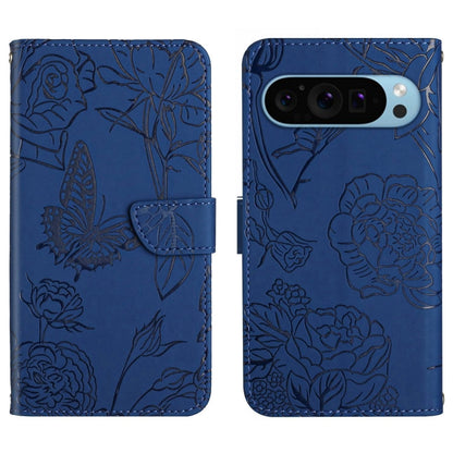 For Google Pixel 9 Pro Skin Feel Butterfly Embossed Flip Leather Phone Case(Blue) - Google Cases by PMC Jewellery | Online Shopping South Africa | PMC Jewellery | Buy Now Pay Later Mobicred