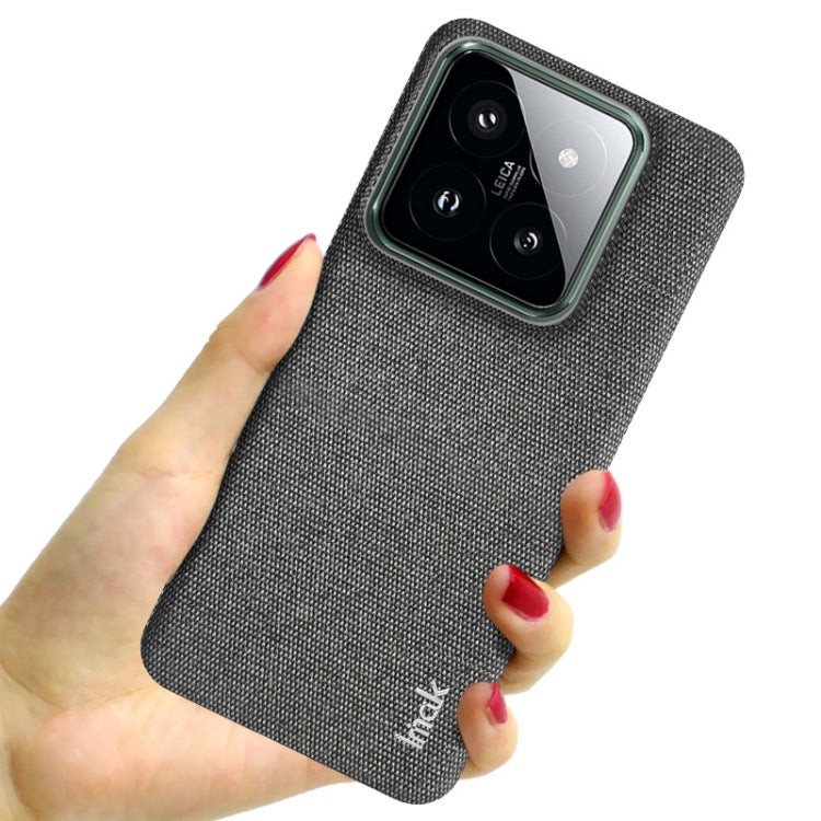 For Xiaomi 14 5G imak Ruiyi Series Cloth Texture PU + PC Phone Case(Dark Grey) - 14 Cases by imak | Online Shopping South Africa | PMC Jewellery | Buy Now Pay Later Mobicred