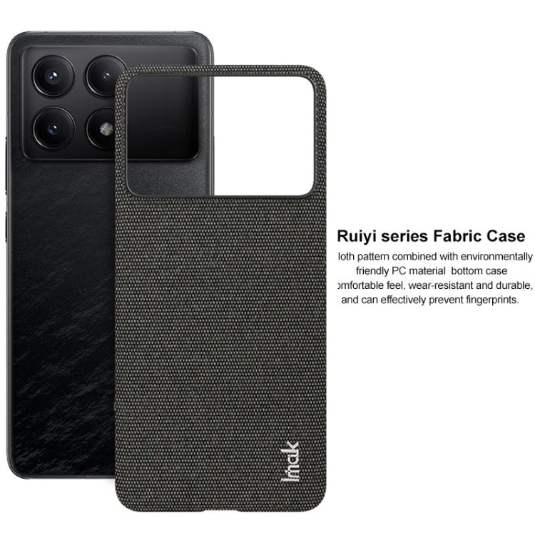 For Xiaomi Redmi K70 5G/K70 Pro 5G imak Ruiyi Series Cloth Texture PU + PC Phone Case(Dark Grey) - Xiaomi Cases by imak | Online Shopping South Africa | PMC Jewellery | Buy Now Pay Later Mobicred