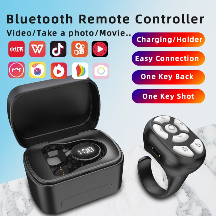 S20 Portable Smart Wireless Bluetooth Ring Remote Control with Charging Case(White) - Phone Remote Control by PMC Jewellery | Online Shopping South Africa | PMC Jewellery | Buy Now Pay Later Mobicred