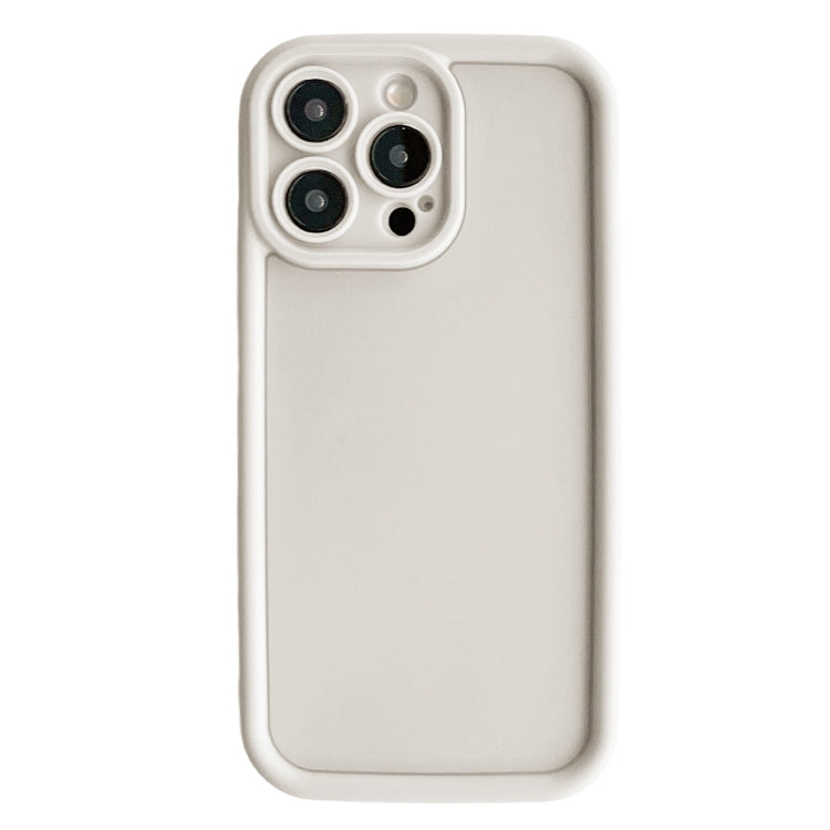 For iPhone 15 Pro Max Fine Hole Shockproof Frame Frosted TPU Phone Case(Beige) - iPhone 15 Pro Max Cases by PMC Jewellery | Online Shopping South Africa | PMC Jewellery