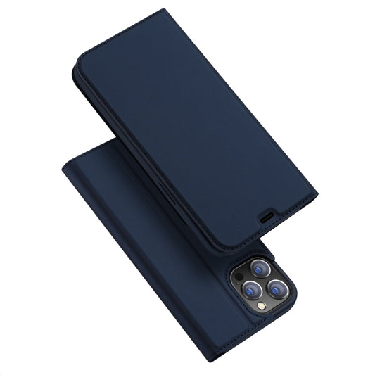 For iPhone 12 / 12 Pro DUX DUCIS Skin Pro Series Horizontal Flip PU + TPU Leather Case, with Holder & Card Slots(Blue) - iPhone 12 / 12 Pro Cases by DUX DUCIS | Online Shopping South Africa | PMC Jewellery | Buy Now Pay Later Mobicred