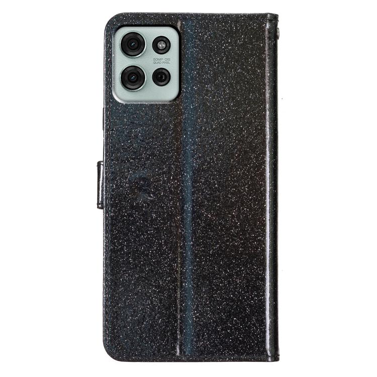 For Motorola Moto G56 5G Glitter Powder Flip Leather Phone Case(Black) - free shipping - PMC TechLife - Order now!