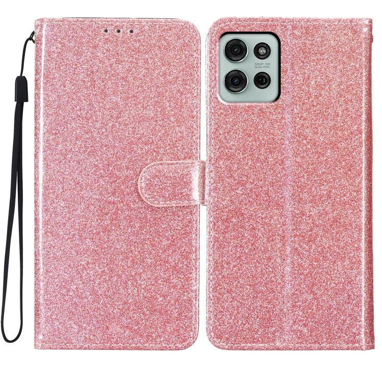 For Motorola Moto G86 5G Glitter Powder Flip Leather Phone Case(Rose Gold) - free shipping - PMC TechLife - Order now!