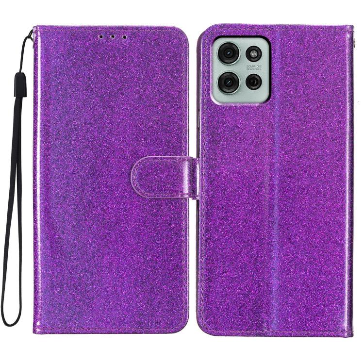 For Motorola Moto G86 5G Glitter Powder Flip Leather Phone Case(Purple) - free shipping - PMC TechLife - Order now!