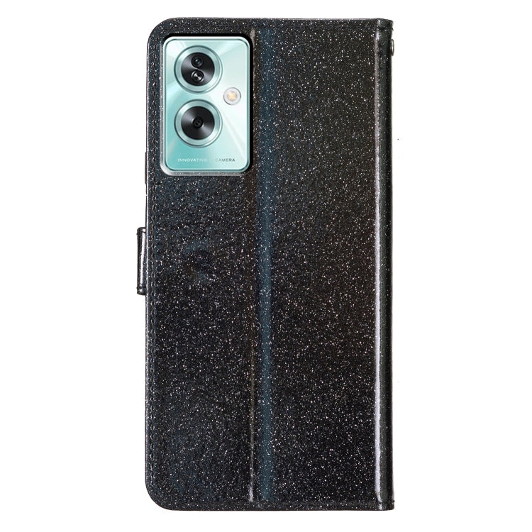 For OPPO A79 5G / A2 5G Glitter Powder Flip Leather Phone Case(Black) - OPPO Cases by PMC Jewellery | Online Shopping South Africa | PMC Jewellery | Buy Now Pay Later Mobicred
