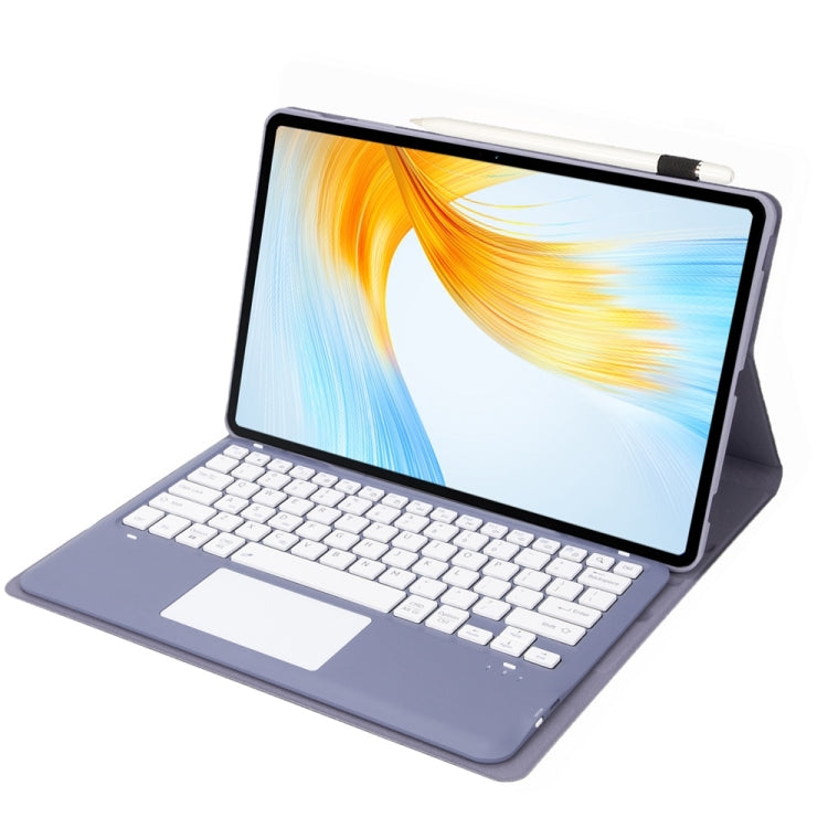 For Lenovo Xiaoxin Pad Pro 12.7 inch AM24-A TPU Ultra-thin Detachable Bluetooth Keyboard Tablet Leather Case with Touchpad(Purple) - Lenovo Keyboard by PMC TechLife | Online Shopping South Africa | PMC TechLife