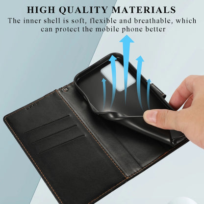 For Xiaomi 13 Lite PU Genuine Leather Texture Embossed Line Phone Case(Black) - 13 Lite Cases by PMC Jewellery | Online Shopping South Africa | PMC Jewellery | Buy Now Pay Later Mobicred