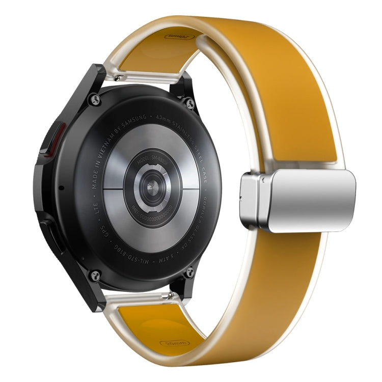 For Samsung Galaxy Watch6 / 5 / 4 Translucent Magnetic Silver Buckle Silicone Watch Band(Dark Yellow) - free shipping - PMc TechLife - Order now!