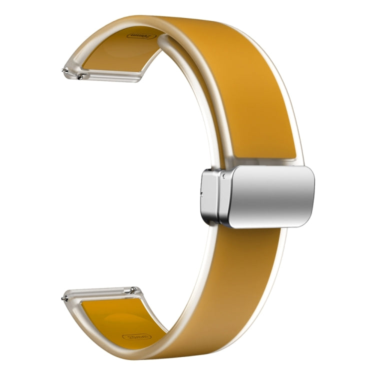 For Samsung Galaxy Watch6 / 5 / 4 Translucent Magnetic Silver Buckle Silicone Watch Band(Dark Yellow) - free shipping - PMc TechLife - Order now!