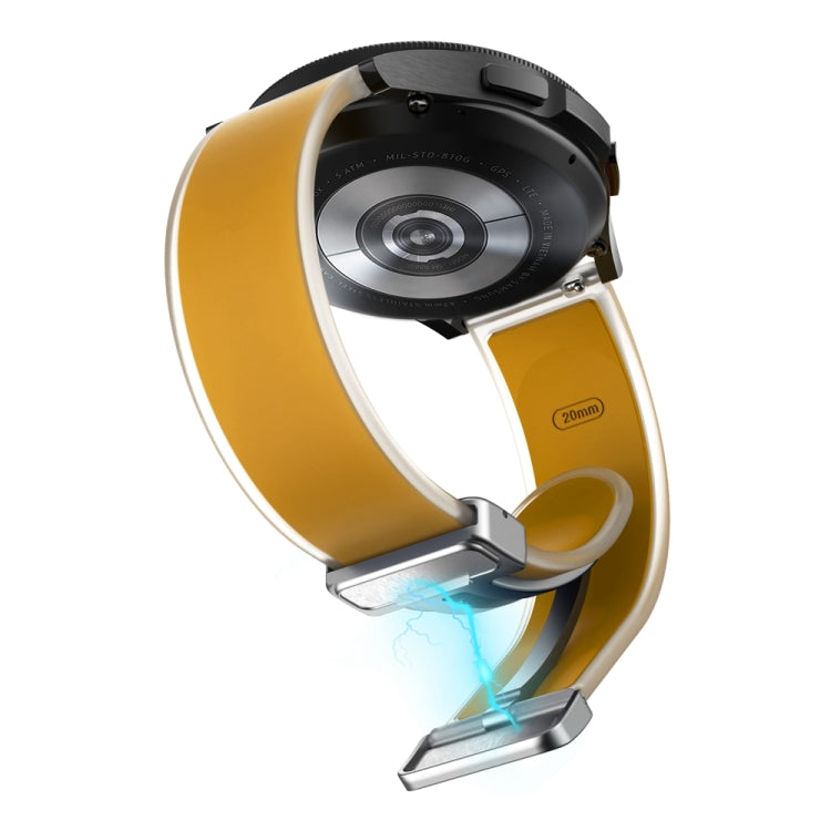 For Samsung Galaxy Watch6 / 5 / 4 Translucent Magnetic Silver Buckle Silicone Watch Band(Dark Yellow) - free shipping - PMc TechLife - Order now!