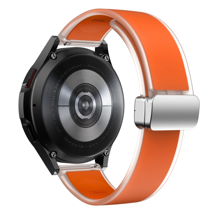 For Samsung Galaxy Watch6 / 5 / 4 Translucent Magnetic Silver Buckle Silicone Watch Band(Orange) - free shipping - PMc TechLife - Order now!