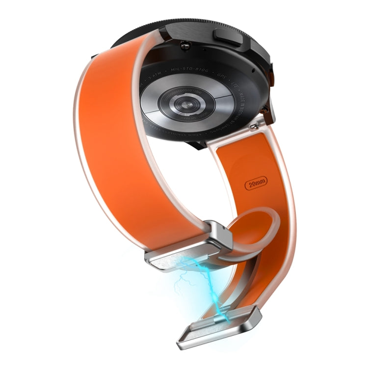 For Samsung Galaxy Watch6 / 5 / 4 Translucent Magnetic Silver Buckle Silicone Watch Band(Orange) - free shipping - PMc TechLife - Order now!