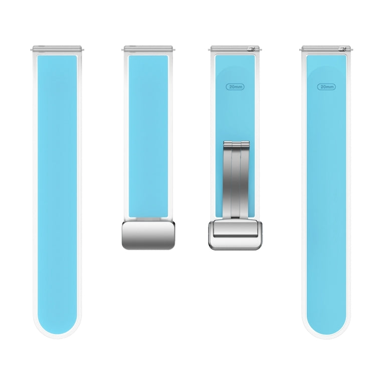 For Samsung Galaxy Watch6 / 5 / 4 Translucent Magnetic Silver Buckle Silicone Watch Band(Tiffany Blue) - free shipping - PMc TechLife - Order now!