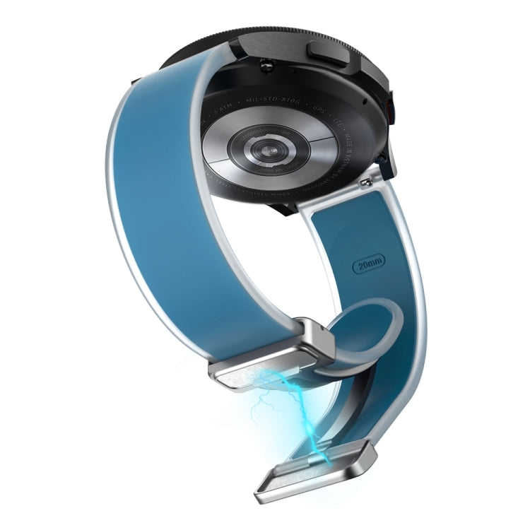 For Samsung Galaxy Watch6 / 5 / 4 Translucent Magnetic Silver Buckle Silicone Watch Band(Blue) - free shipping - PMc TechLife - Order now!