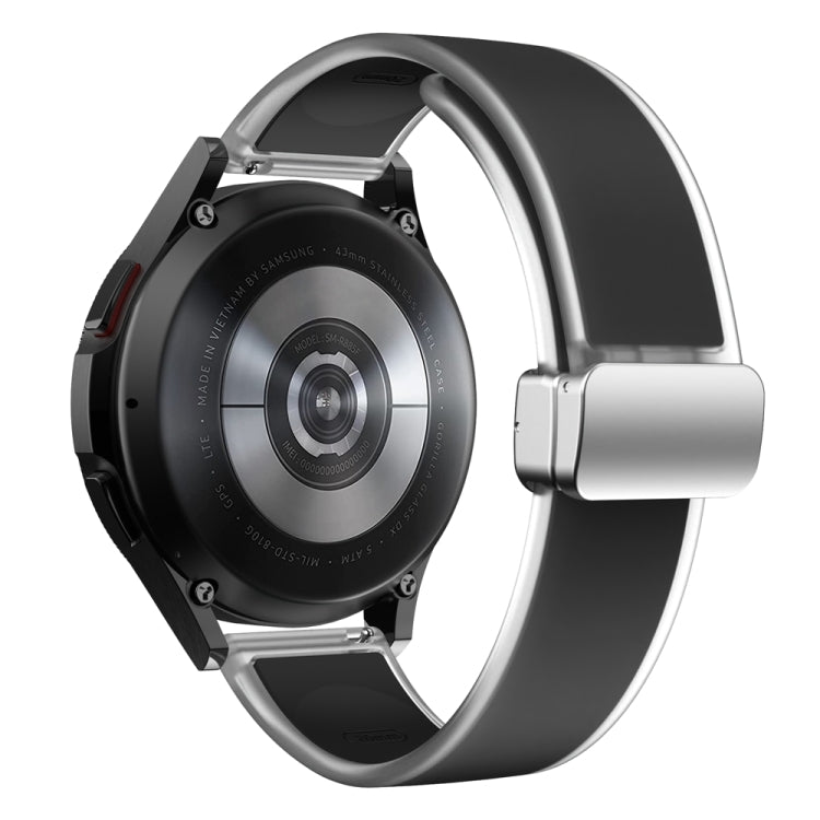 For Samsung Galaxy Watch6 / 5 / 4 Translucent Magnetic Silver Buckle Silicone Watch Band(Black) - free shipping - PMc TechLife - Order now!