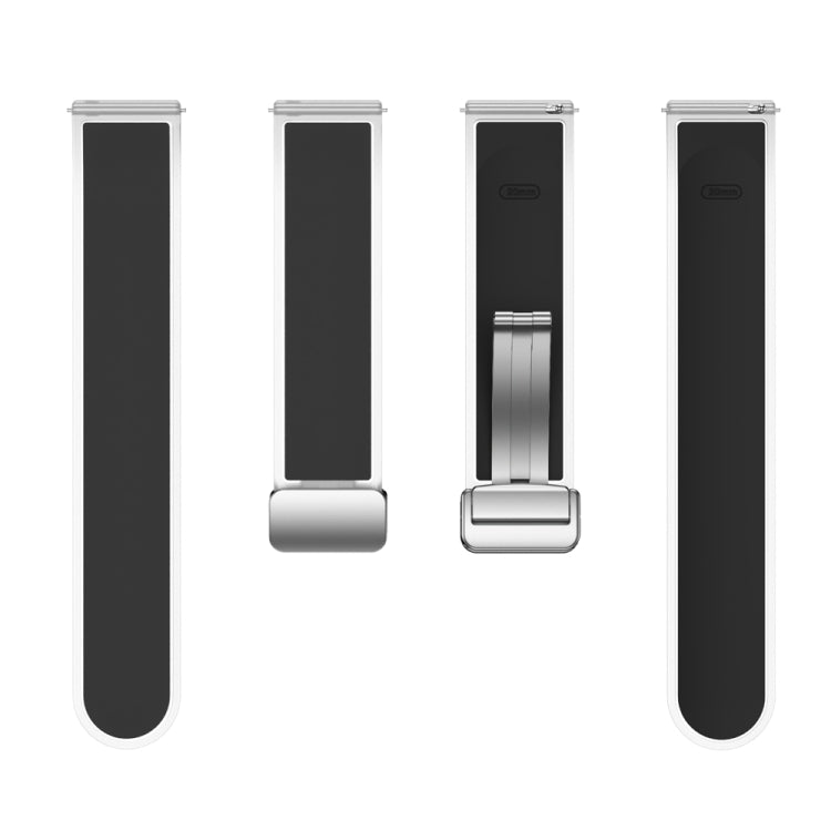 For Samsung Galaxy Watch6 / 5 / 4 Translucent Magnetic Silver Buckle Silicone Watch Band(Black) - free shipping - PMc TechLife - Order now!