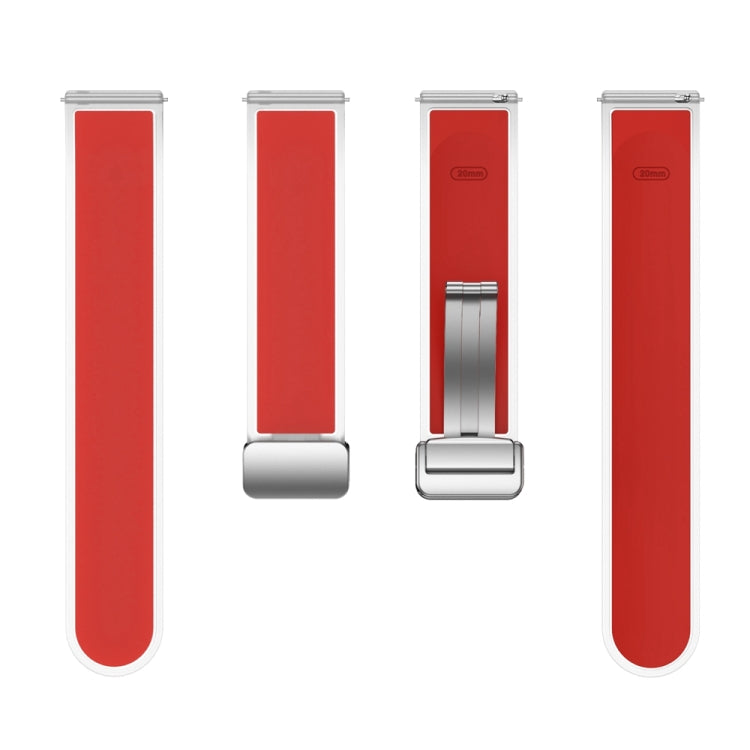 For Samsung Galaxy Watch6 / 5 / 4 Translucent Magnetic Silver Buckle Silicone Watch Band(Red) - free shipping - PMc TechLife - Order now!