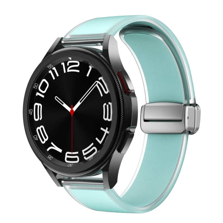 For Samsung Galaxy Watch6 / 5 / 4 Translucent Magnetic Silver Buckle Silicone Watch Band(Light Green) - free shipping - PMc TechLife - Order now!