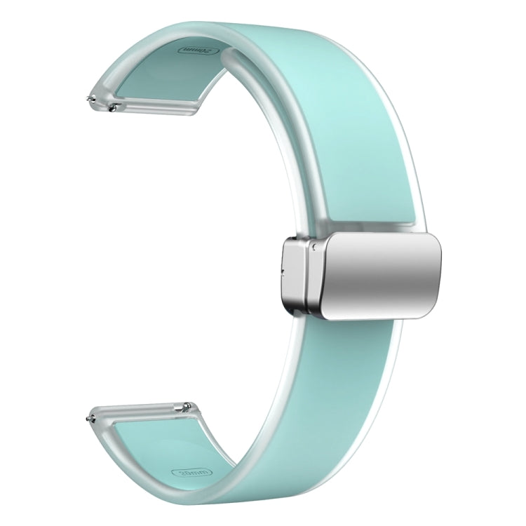 For Samsung Galaxy Watch6 / 5 / 4 Translucent Magnetic Silver Buckle Silicone Watch Band(Light Green) - free shipping - PMc TechLife - Order now!