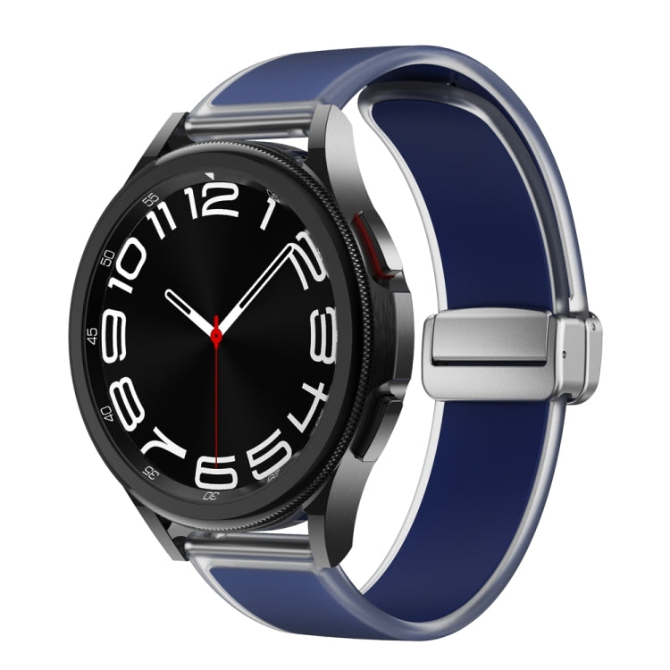 For Samsung Galaxy Watch6 / 5 / 4 Translucent Magnetic Silver Buckle Silicone Watch Band(Dark Blue) - free shipping - PMc TechLife - Order now!